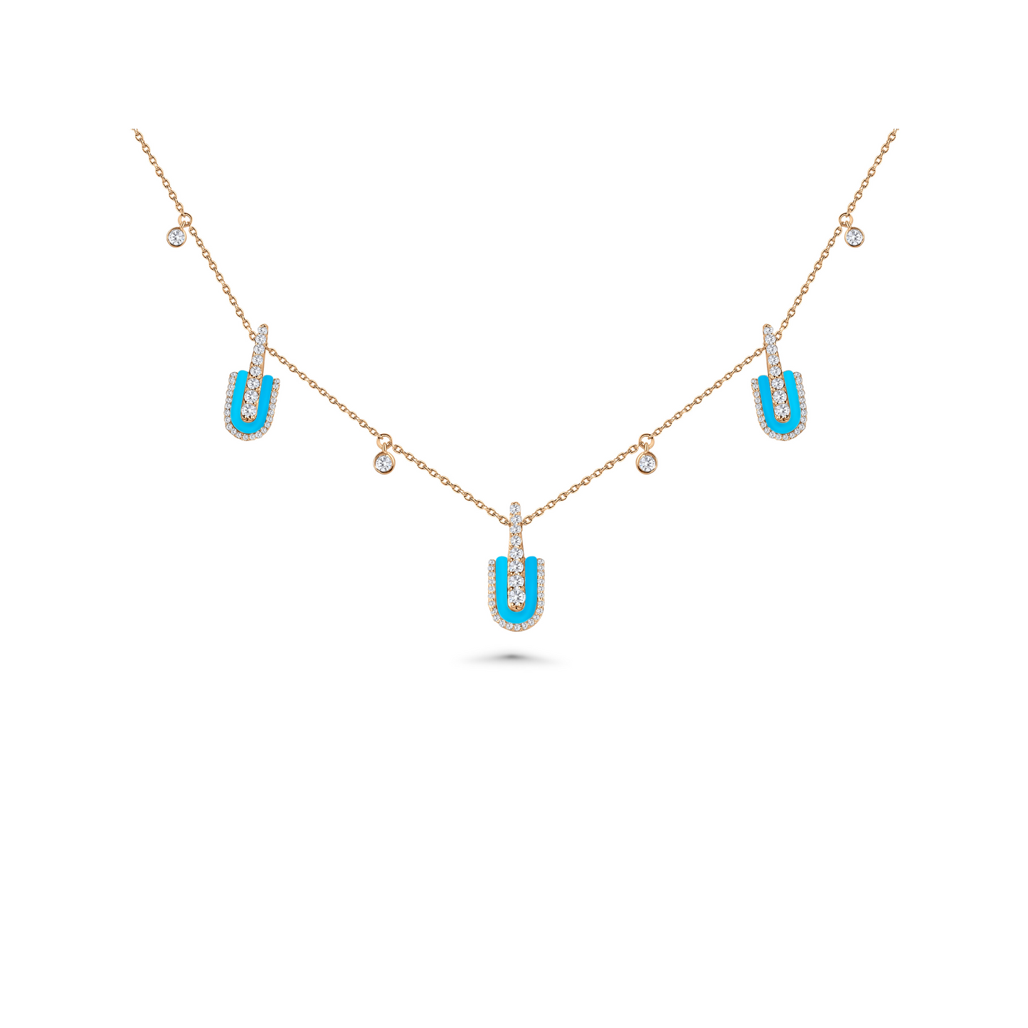 U Trio Necklace With Charms