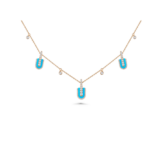 U Trio Necklace With Charms