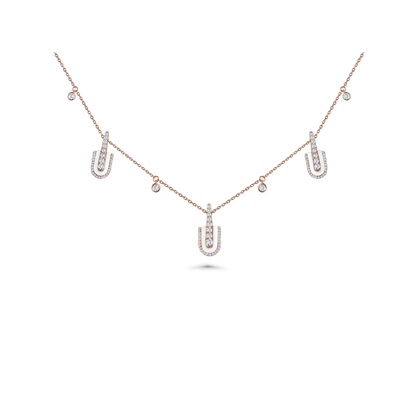U Trio Necklace With Charms