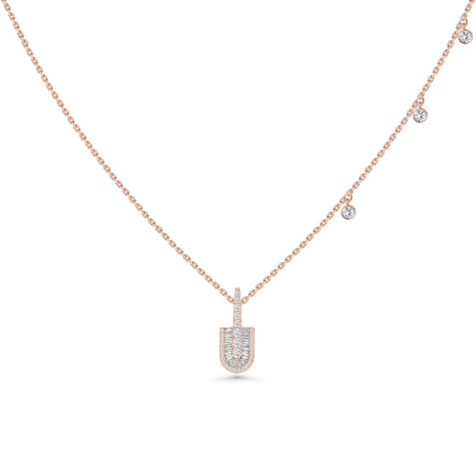 U Solo Baguette Necklace With Charms
