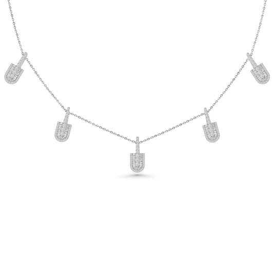 U Stacked Baguette Necklace