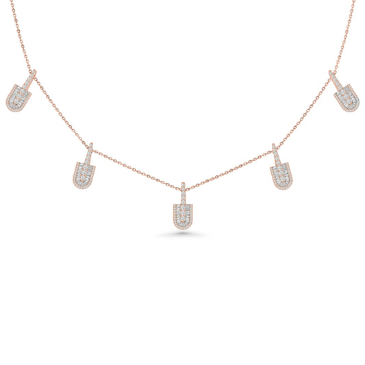 U Stacked Baguette Necklace