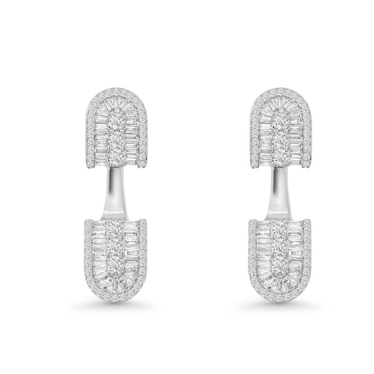 U Floating Baguette Studs Earrings