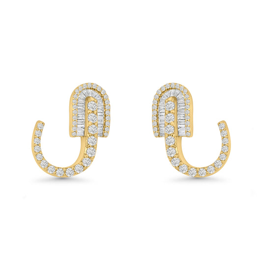 U Huggie Baguette Earrings