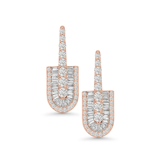 U Baguette Drop Earrings