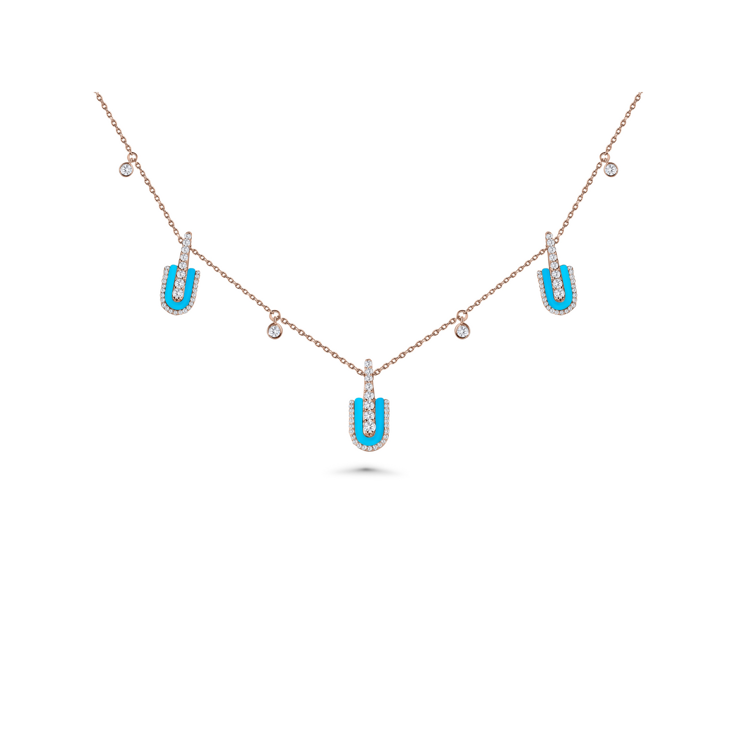 U Trio Necklace With Charms