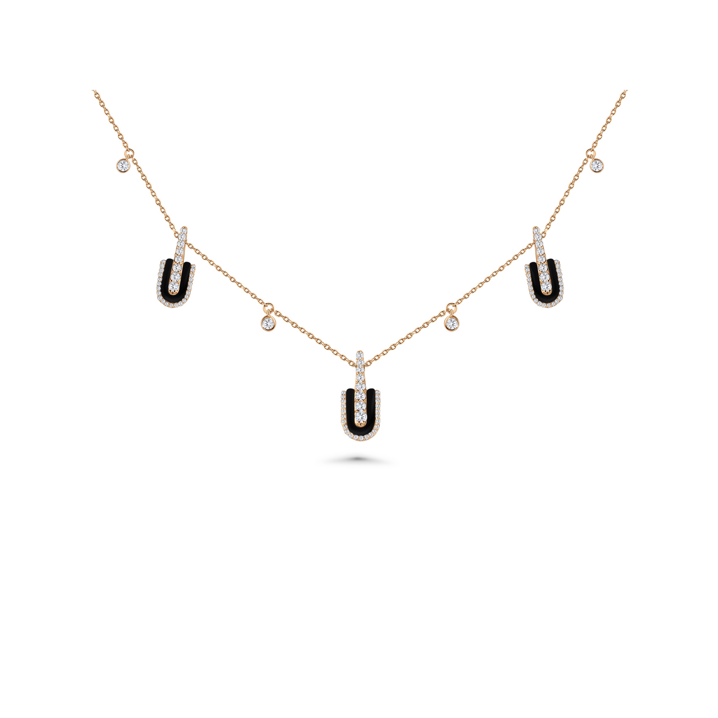 U Trio Necklace With Charms