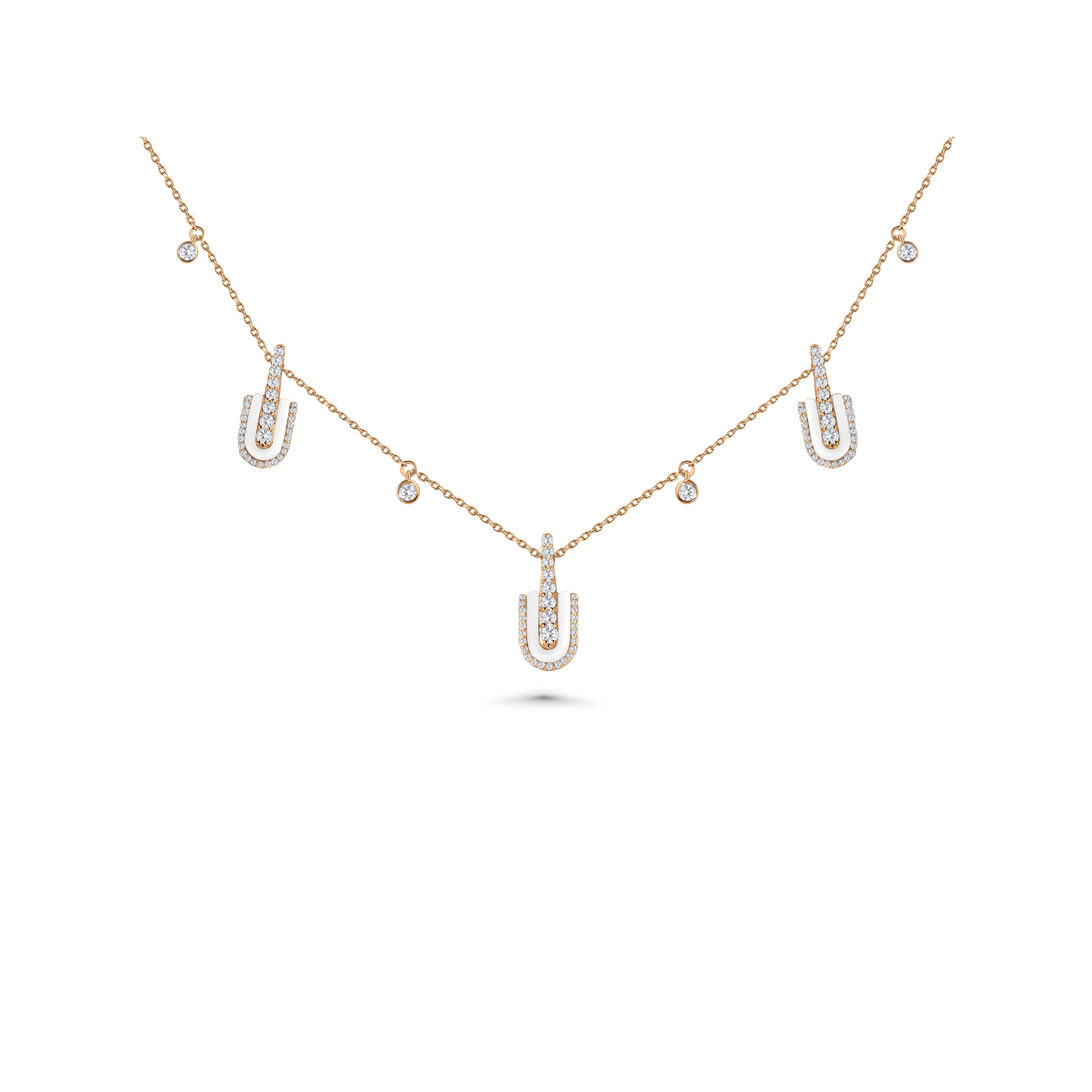 U Trio Necklace With Charms
