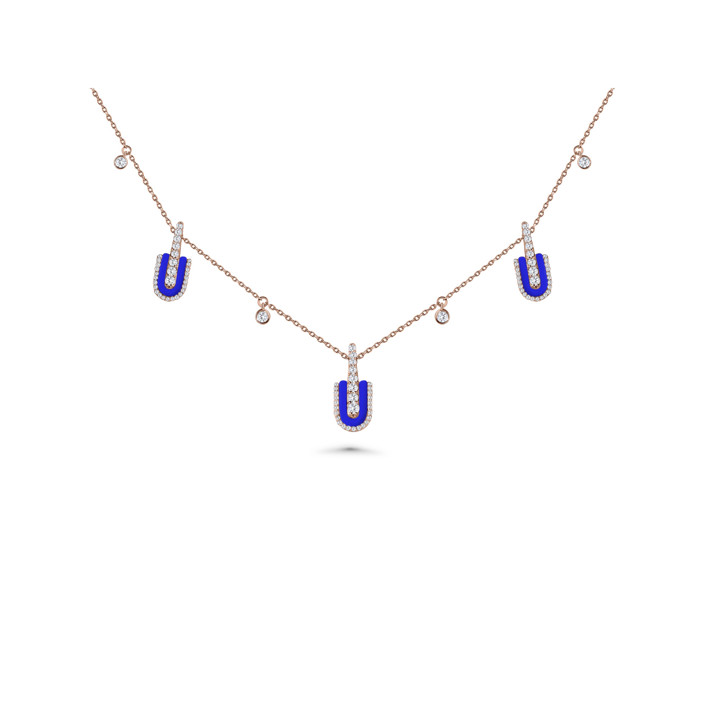 U Trio Necklace With Charms