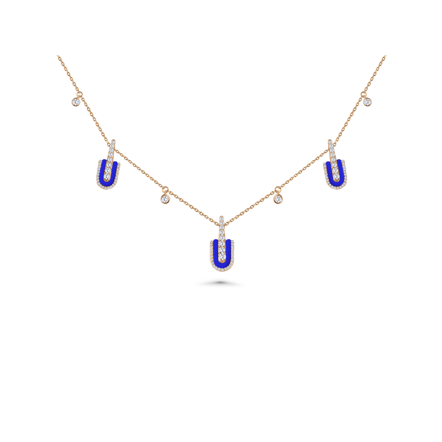 U Trio Necklace With Charms