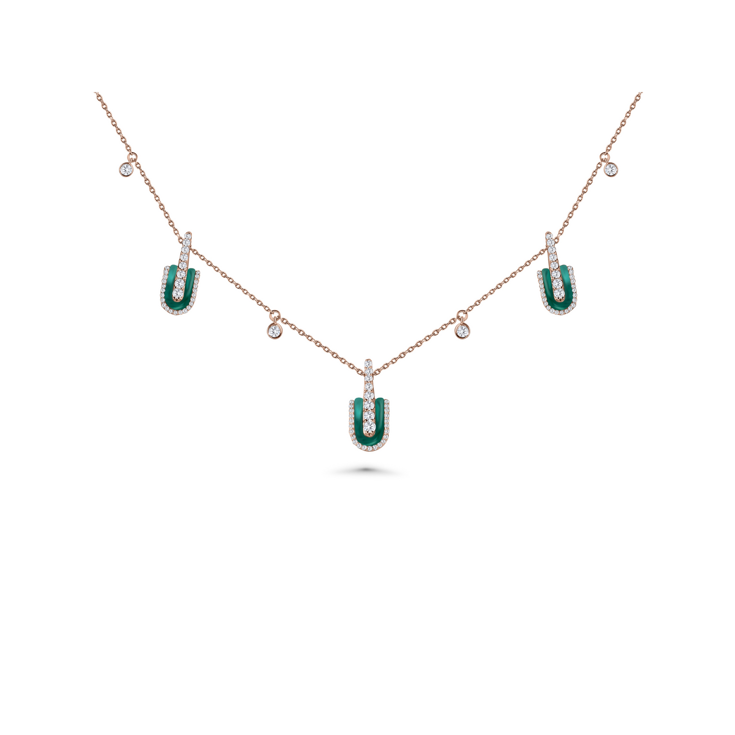 U Trio Necklace With Charms