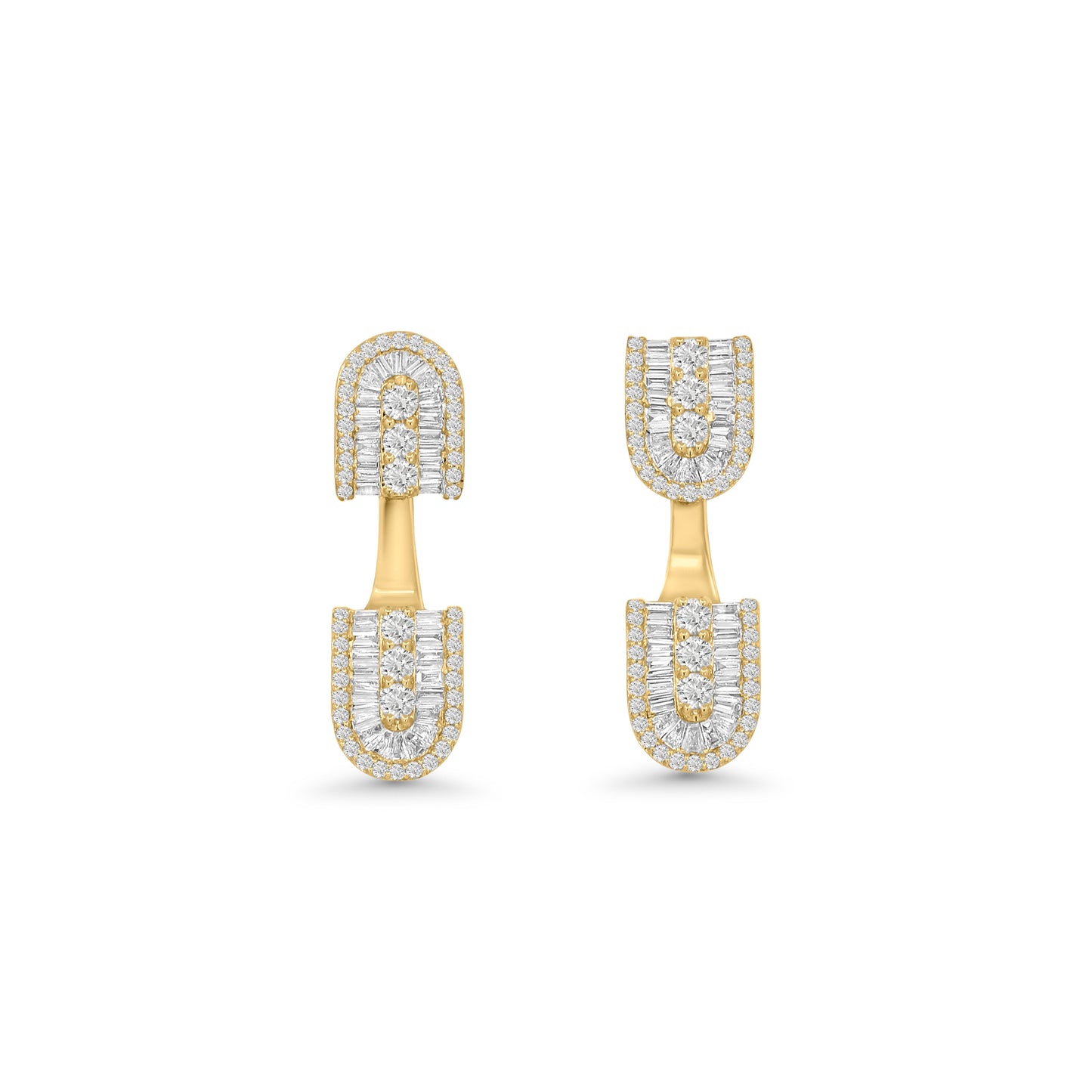 U Floating Baguette Studs Earrings