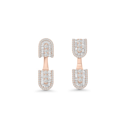 U Floating Baguette Studs Earrings