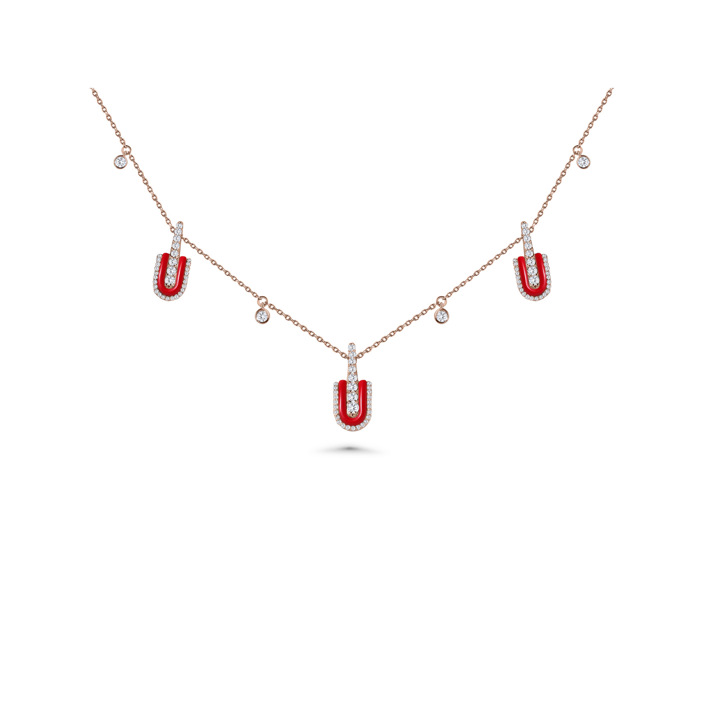 U Trio Necklace With Charms