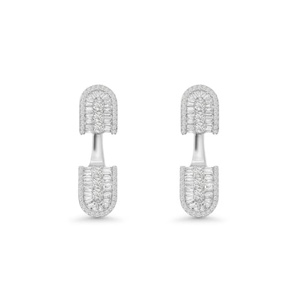 U Floating Baguette Studs Earrings