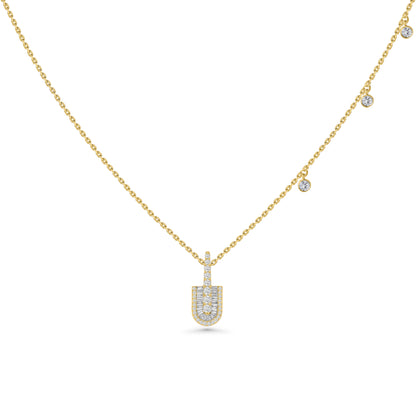 U Solo Baguette Necklace With Charms