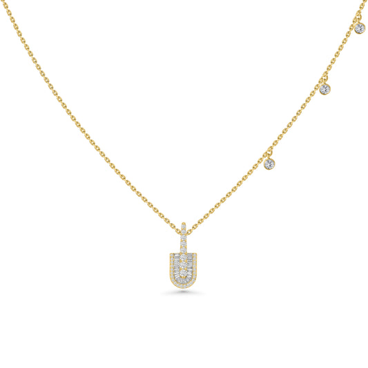 U Solo Baguette Necklace With Charms