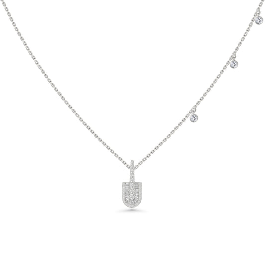 U Solo Baguette Necklace With Charms