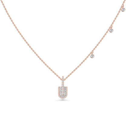 U Solo Baguette Necklace With Charms