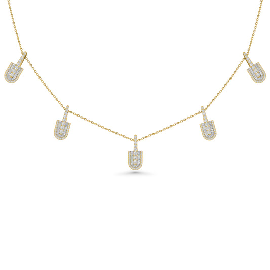 U Stacked Baguette Necklace