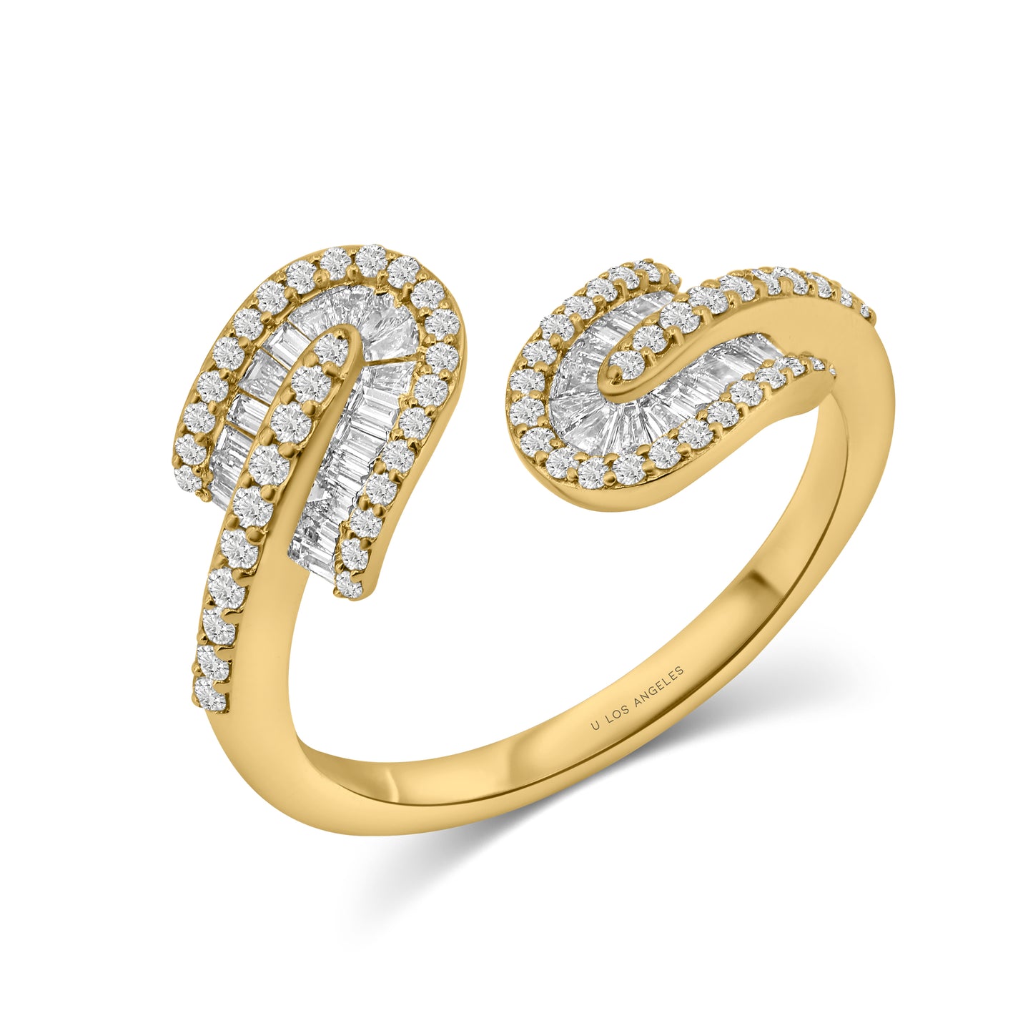 U Duo Twisted Baguette Ring