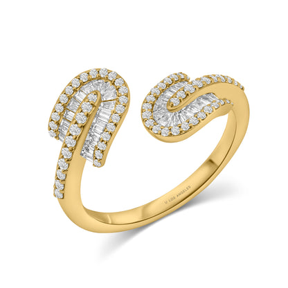 U Duo Twisted Baguette Ring