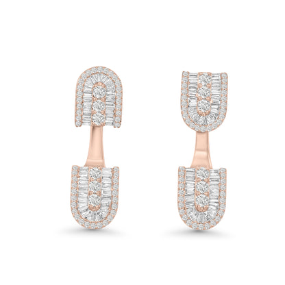 U Floating Baguette Studs Earrings