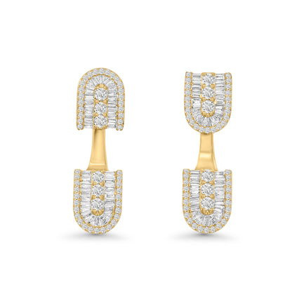 U Floating Baguette Studs Earrings