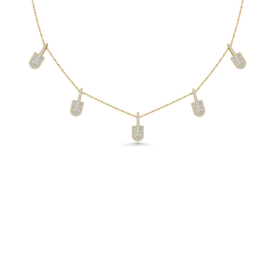 U Stacked Baguette Necklace