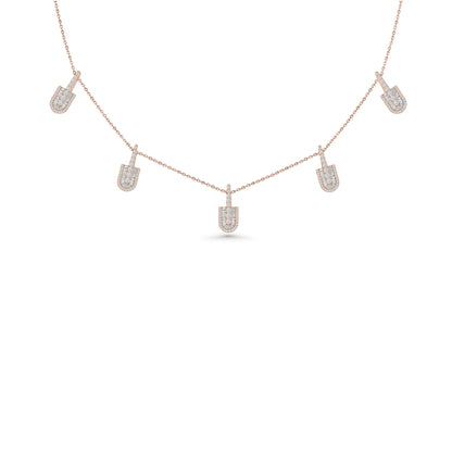U Stacked Baguette Necklace