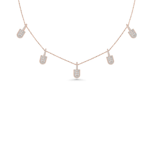 U Stacked Baguette Necklace