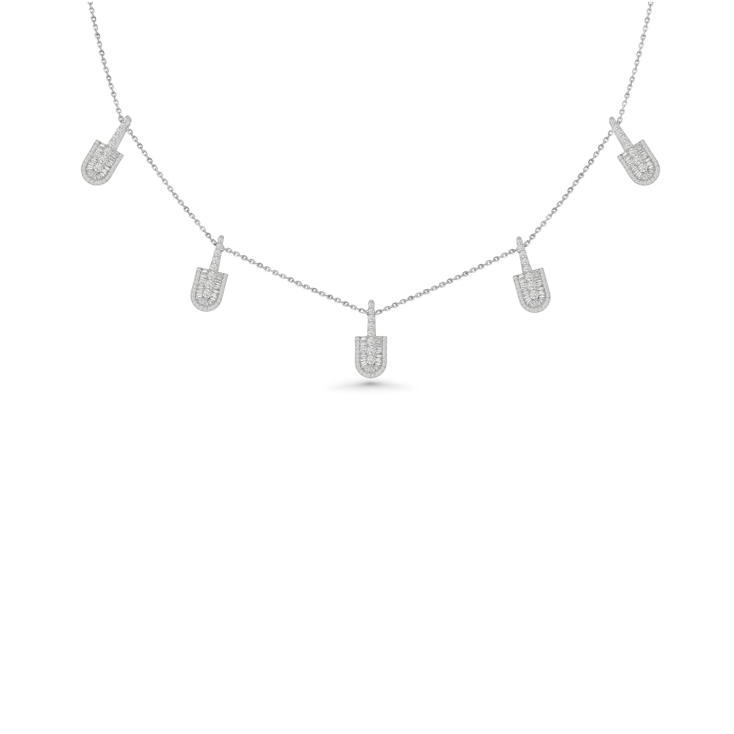 U Stacked Baguette Necklace