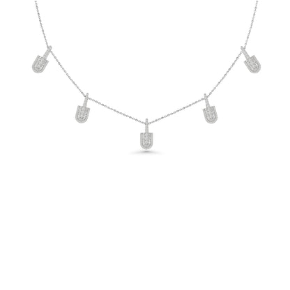 U Stacked Baguette Necklace