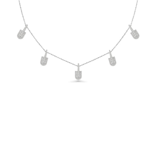 U Stacked Baguette Necklace