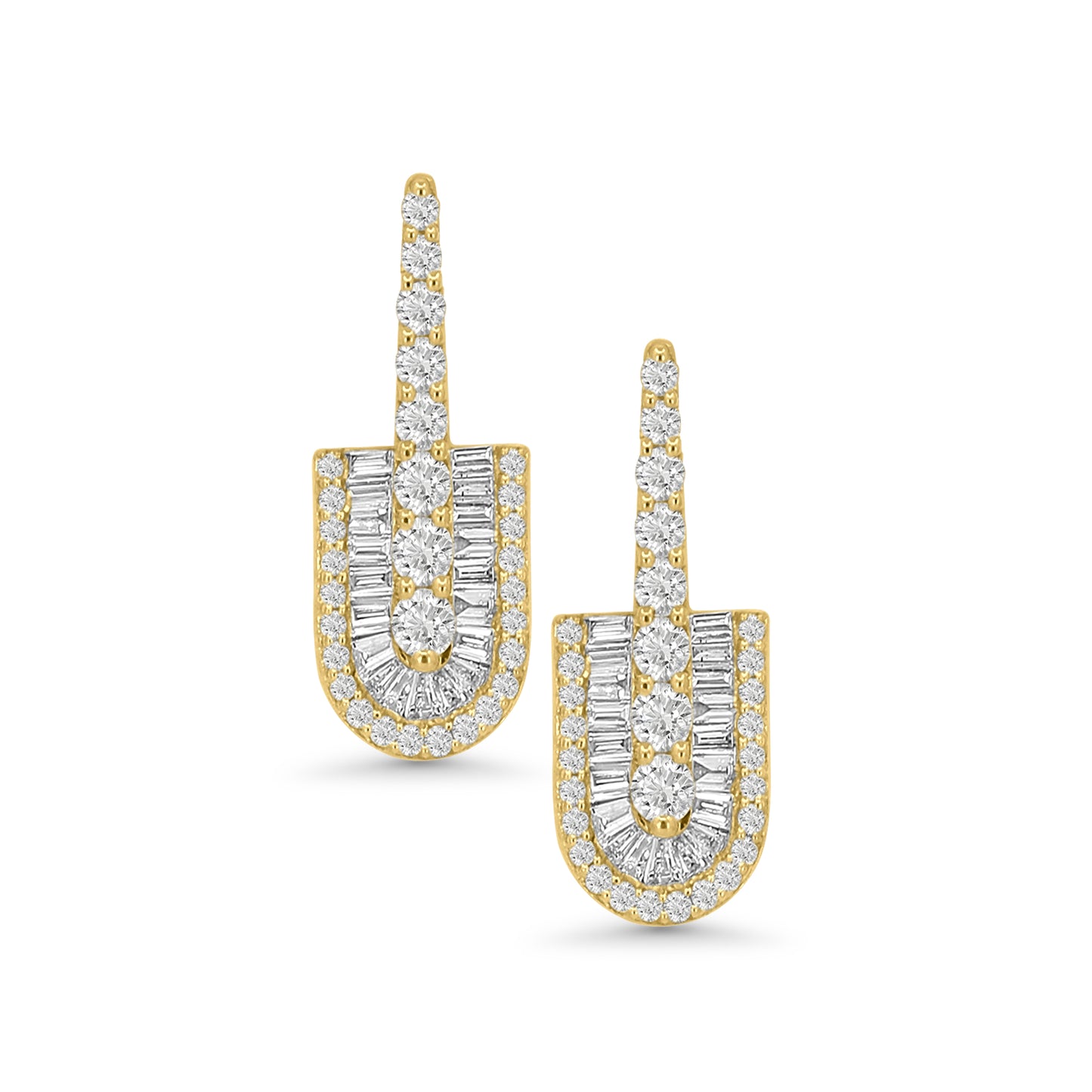 U Baguette Drop Earrings