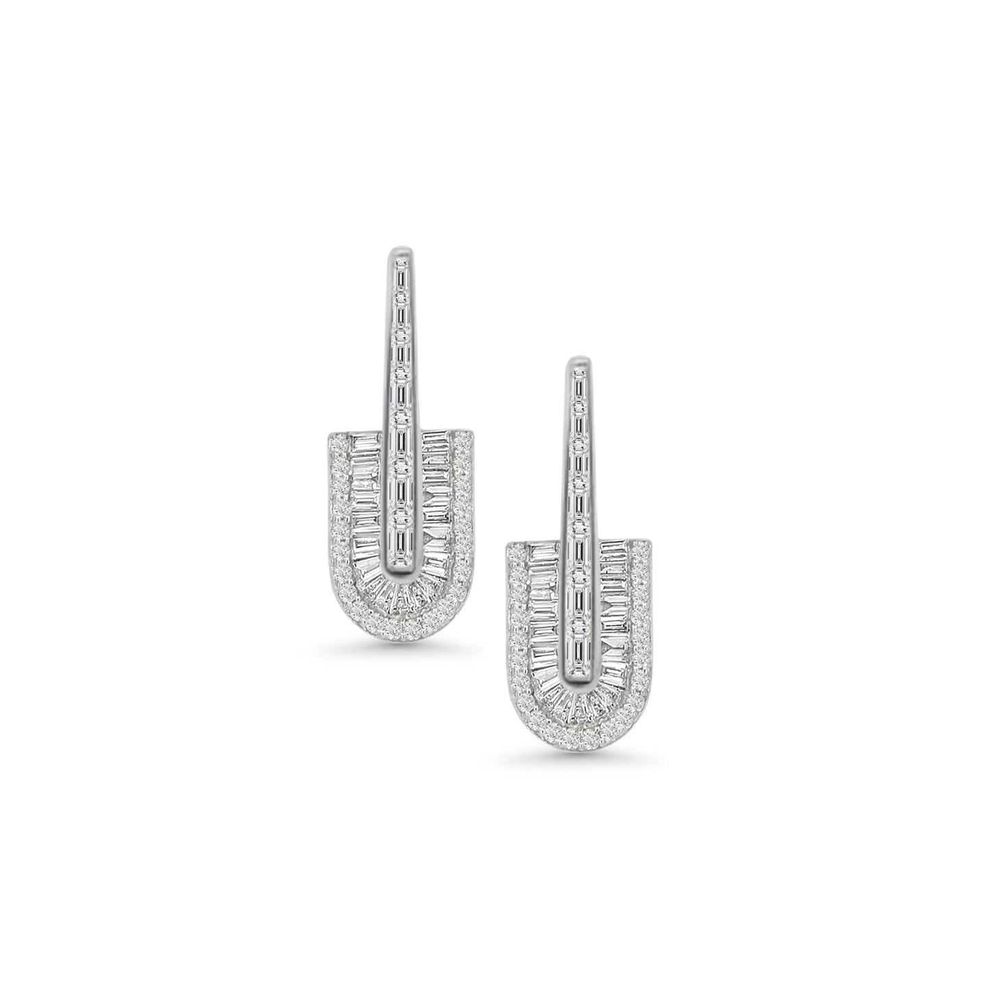 U Baguette Drop Earrings