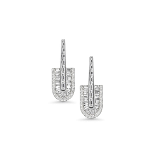 U Baguette Drop Earrings