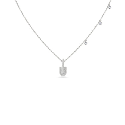 U Solo Baguette Necklace With Charms
