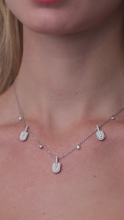 U Trio Necklace With Charms