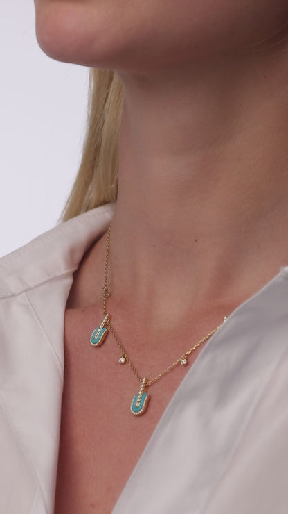 U Trio Necklace With Charms