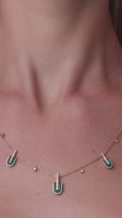 U Trio Necklace With Charms